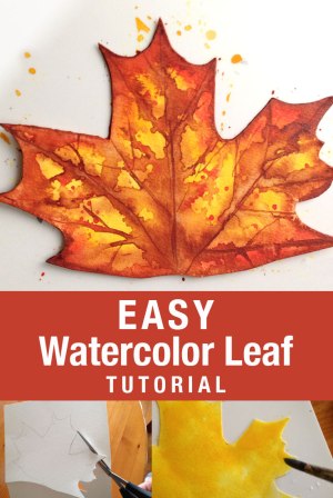 Easy Watercolor Leaf Tutuorial | fall crafts | #fallcrafts