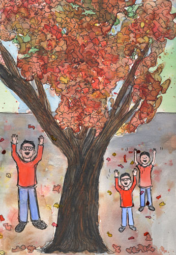 boywithleavesfiguring