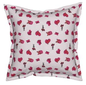 Valentine's Day fabric print pillow gift wrap