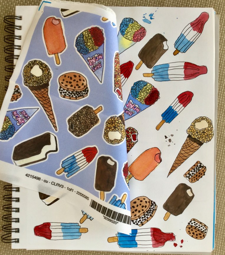 Ice cream truck print pattern / fabric