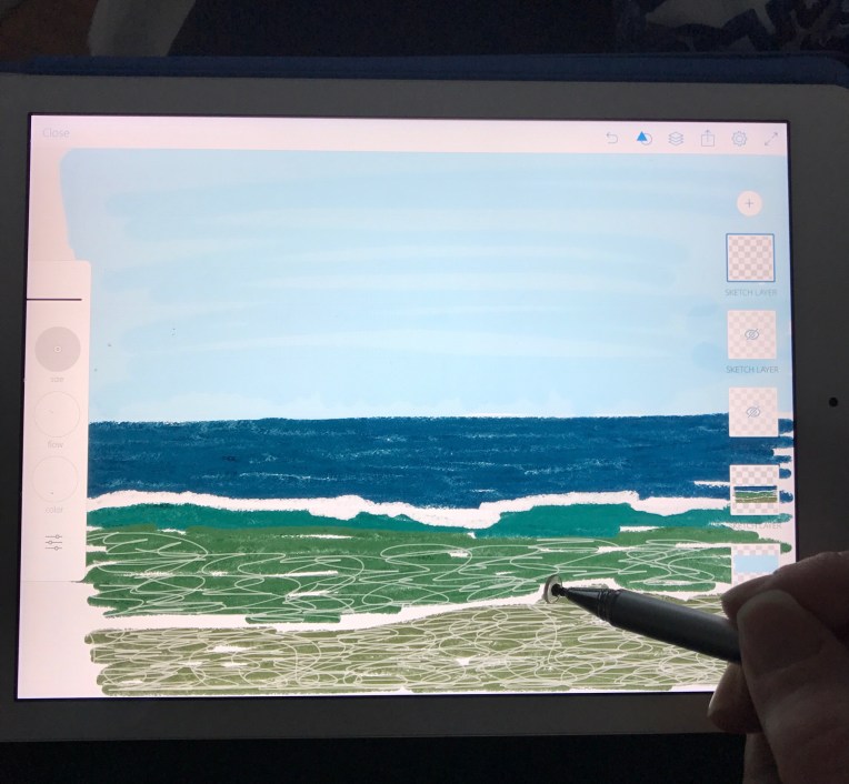 Drawing on the iPad in Adobe Sketch
