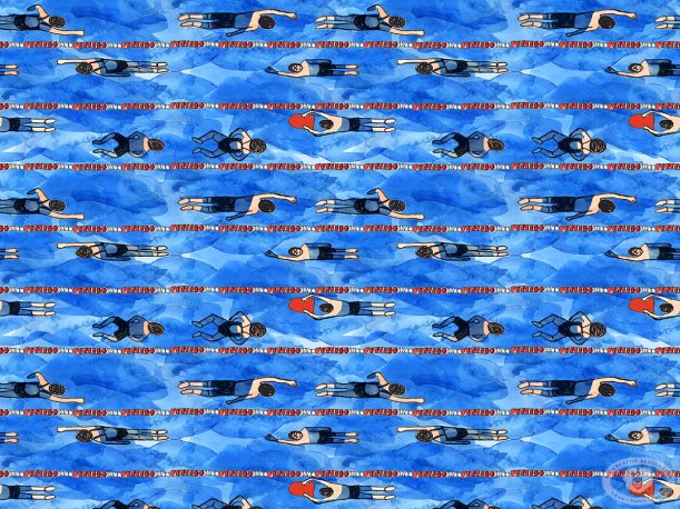 Swimming Laps fabric print. Swim team, swimmers https://www.spoonflower.com/fabric/6301733-swiming-laps-by-eileenmckenna