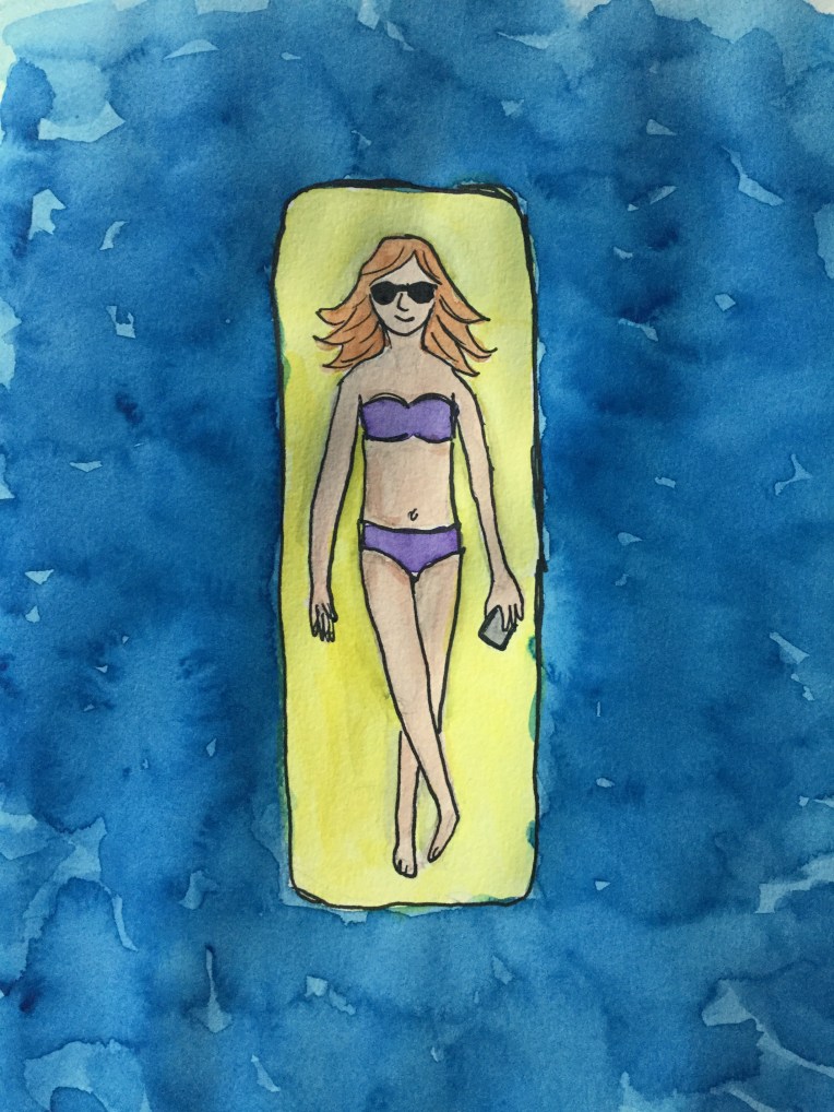 Relaxing in the pool