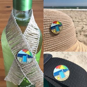 Beach Pin - 1" soft enamel pin with rubber clutch. Celebrate summer!