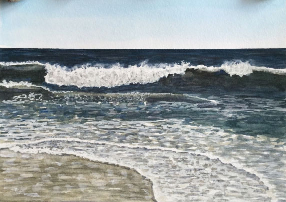 Watercolor beach landscape by Eileen McKenna