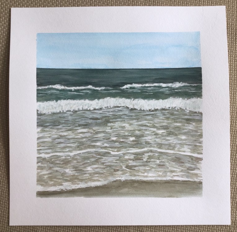 Original beach watercolor landscape by Eileen McKenna