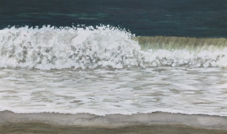 Painting a crashing wave in watercolor