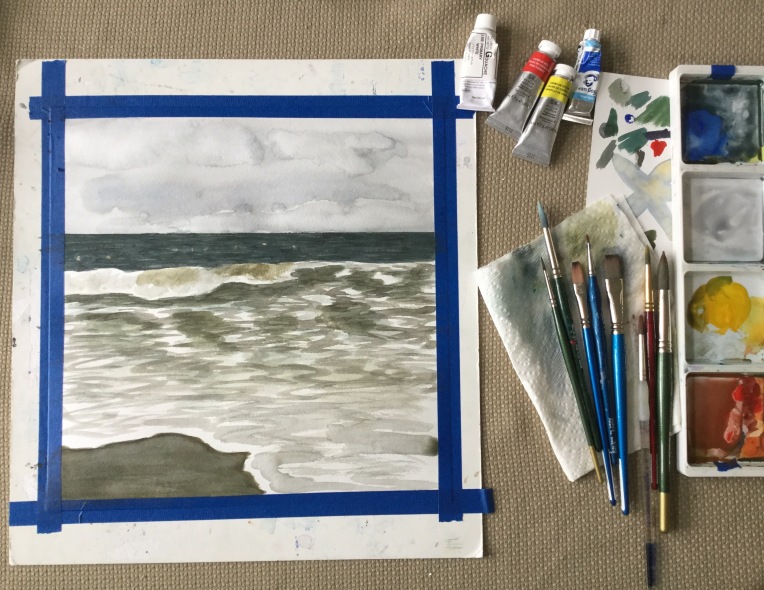 Painting the ocean in watercolor
