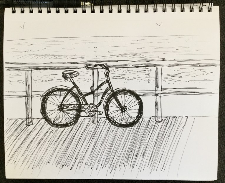 Beach cruiser Inktober sketchbook Eileen McKenna