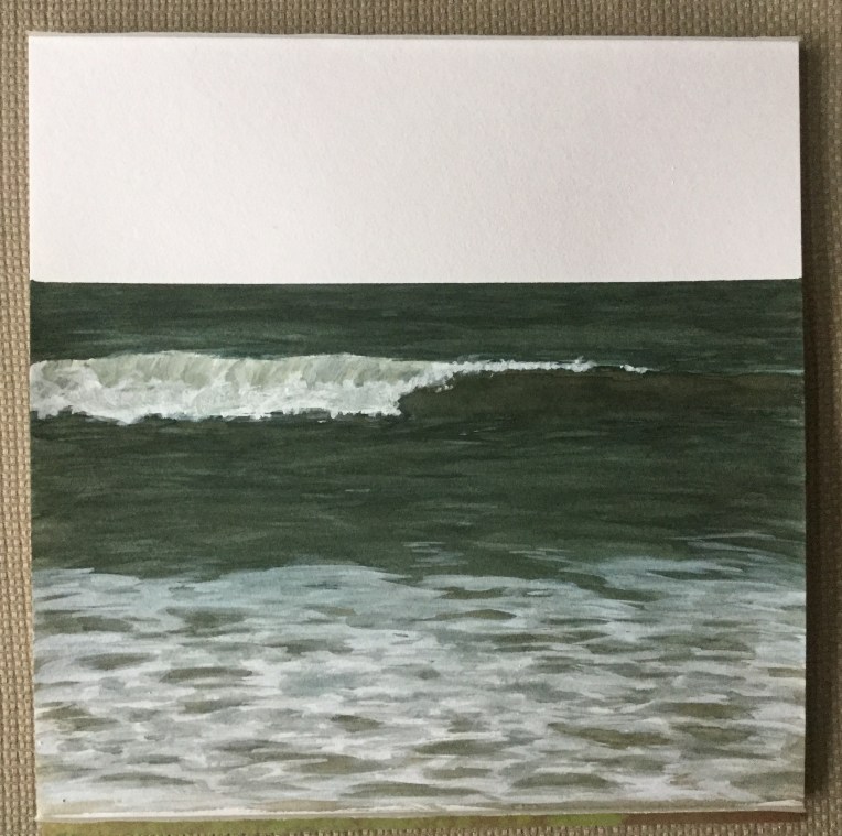 Stages of a watercolor painting. Painting waves by Eileen McKenna