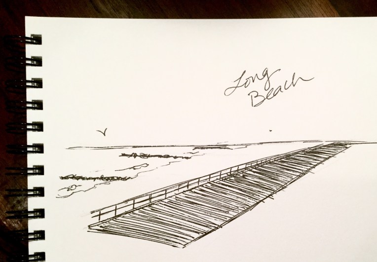 Long Beach, NY boardwalk #inktober