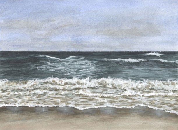 September by Eileen McKenna | Watercolor seascape #coastalinteriors