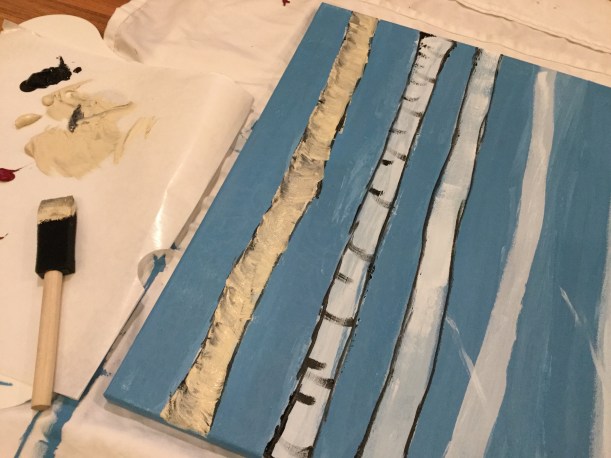 Painting birch trees