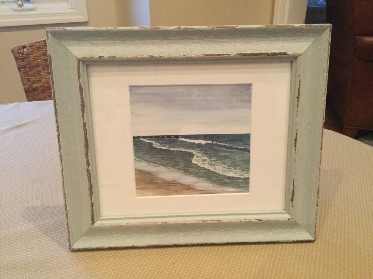 Side surfer watercolor print by Eileen McKenna #coastalart