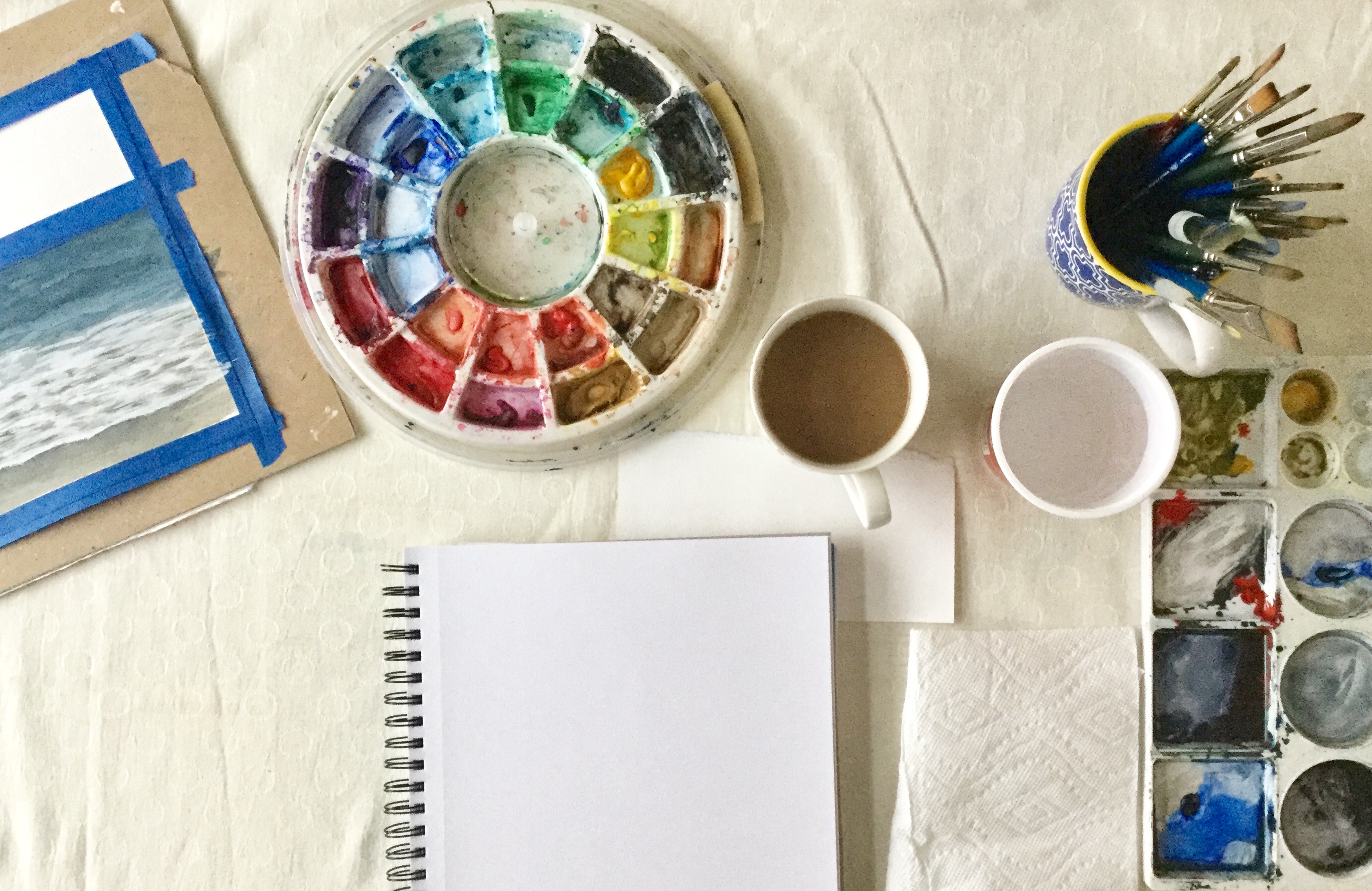 Watercolor setup. Eileen McKenna. #artist #setup