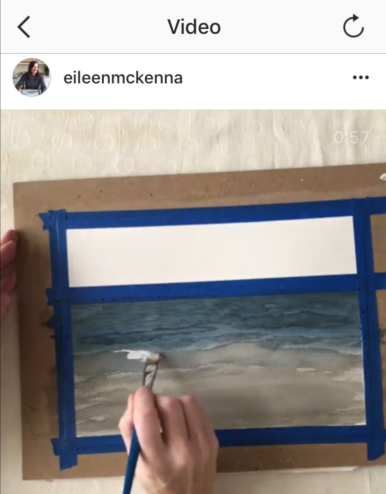 Painting sea foam with white gouache #watercolor #ocean