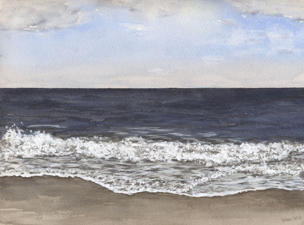 Watercolor Seascape "November 2" by Eileen McKenna
