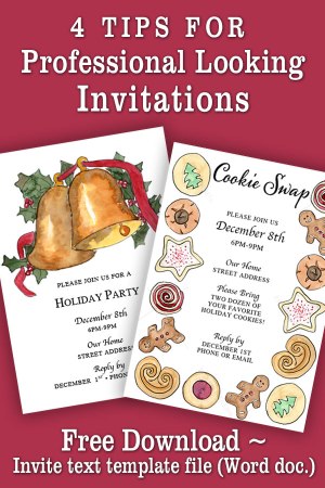 4 tips for professional looking invitations | Christmas holiday invites | Cookie Swap invitation