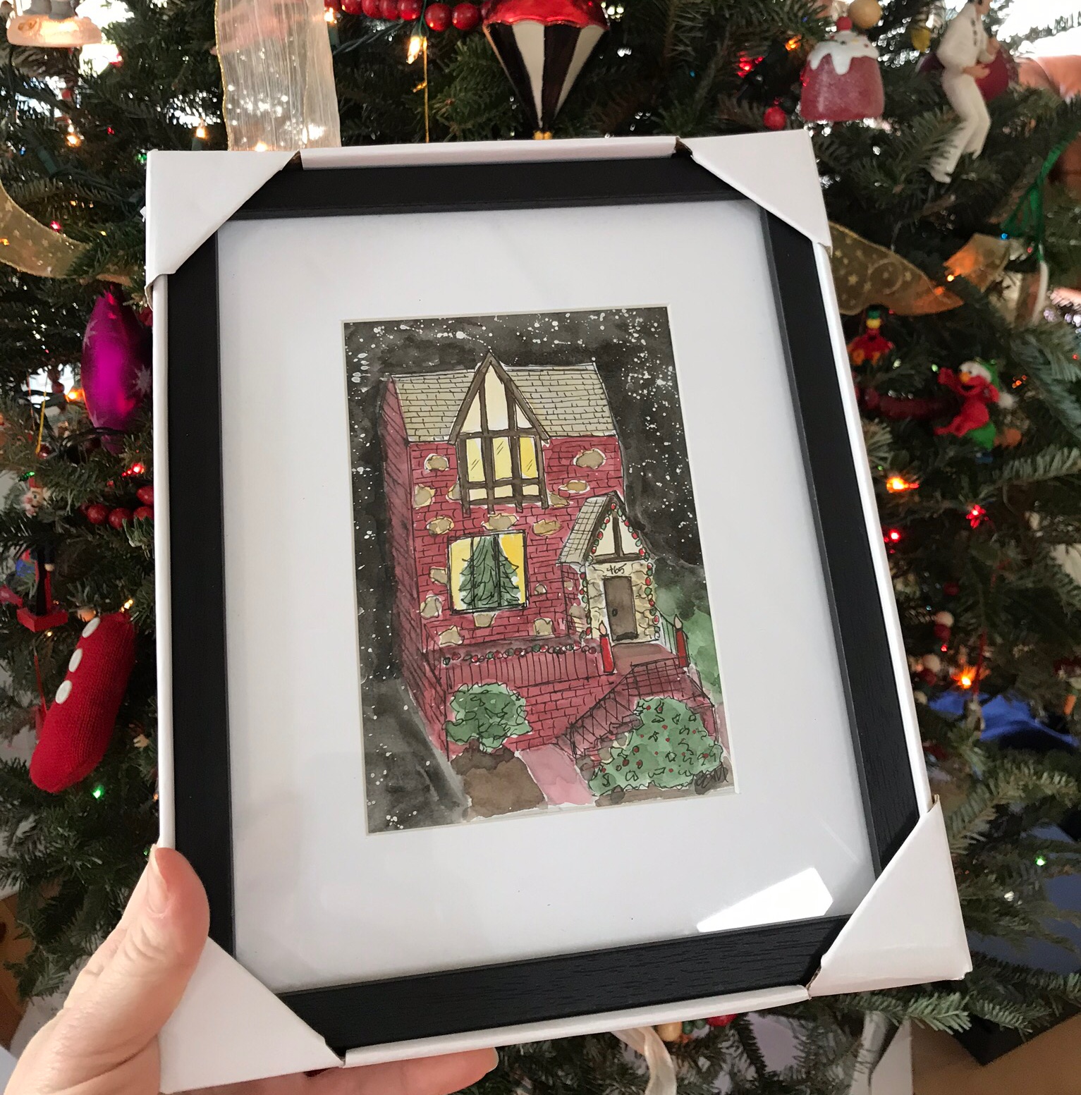Custom house illustration painting unique gift idea for mom and grandma