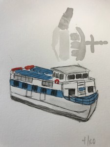 Fire Island illustrated map elements Ferry