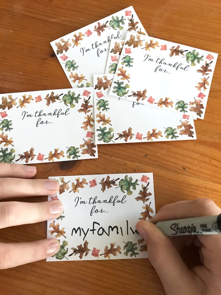 Thanksgiving table activity I'm thankful for | kids adults