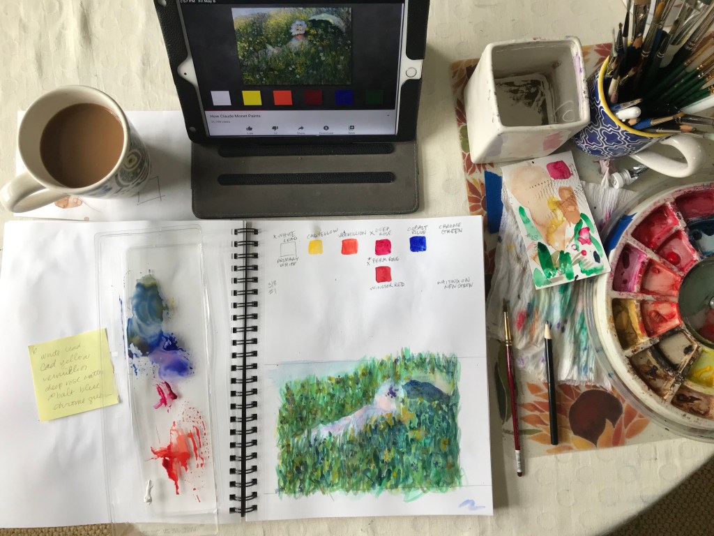 Painting in watercolor with Monet's color palette