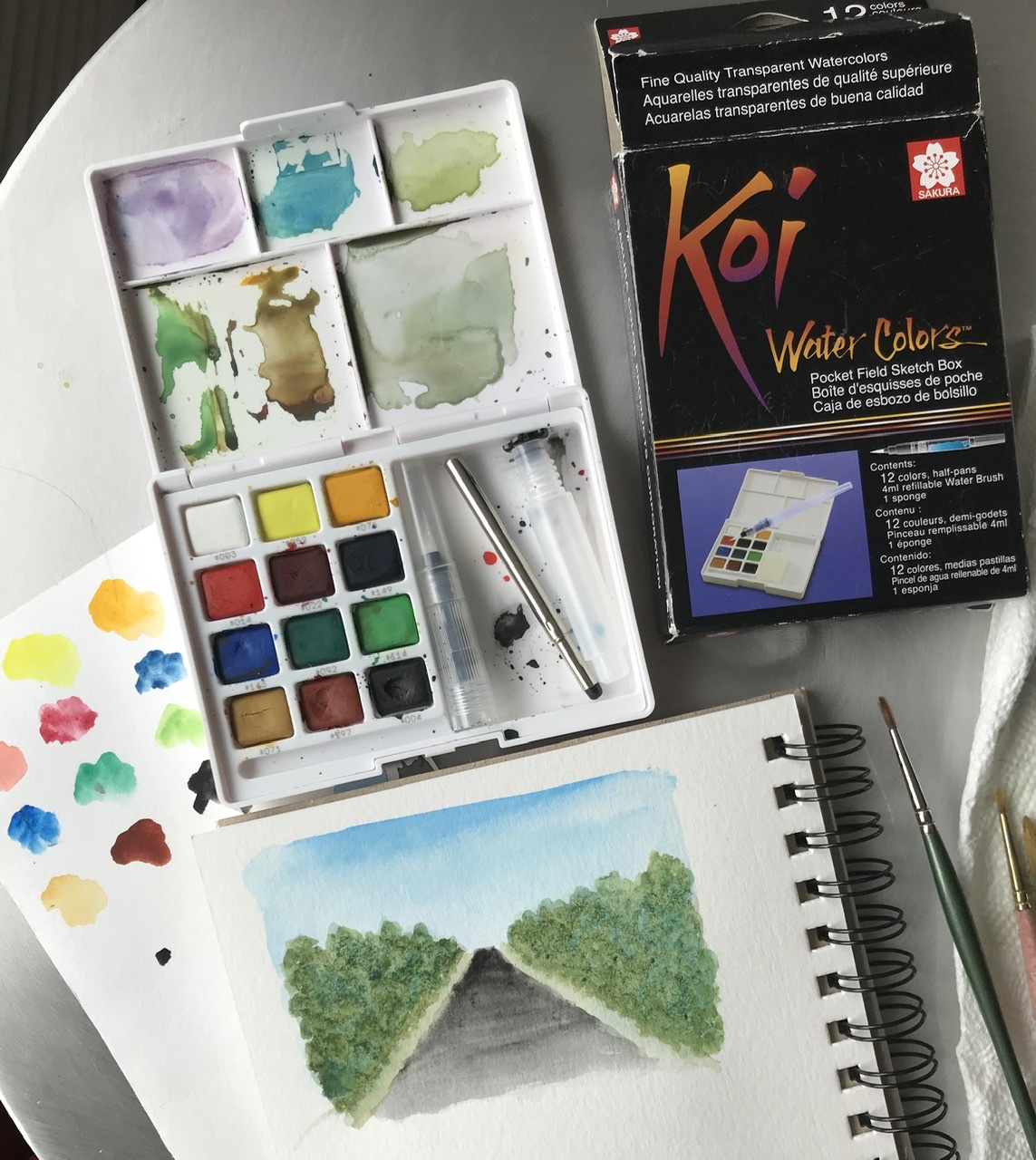 Painting on the road - travel watercolor set