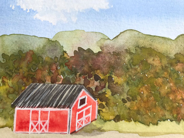 paint fall in Watercolor Tutorial downloadable pdf