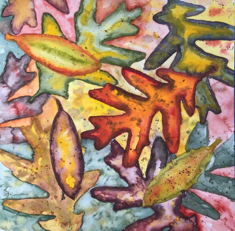 Fall Leaves in Watercolor by Eileen McKenna